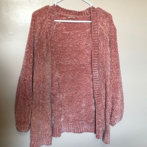 Pink bell sleeves cardigan